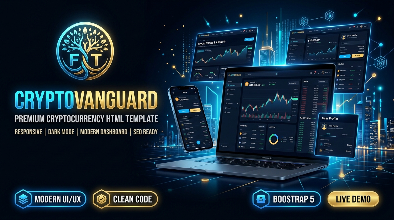 كريبتو فانجارد - قالب للعملات الرقمية والمشفرة